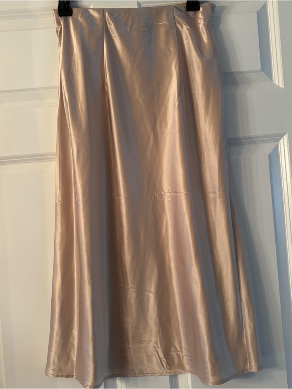 Rachel Zoe Satin Midi Skirt in Champagne Satin